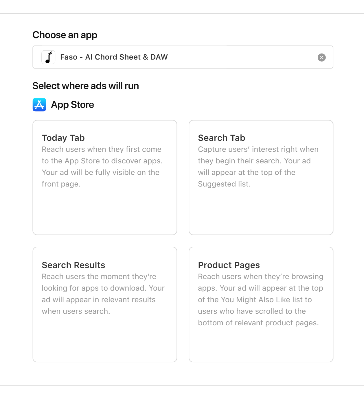 Apple Ads campaign setup