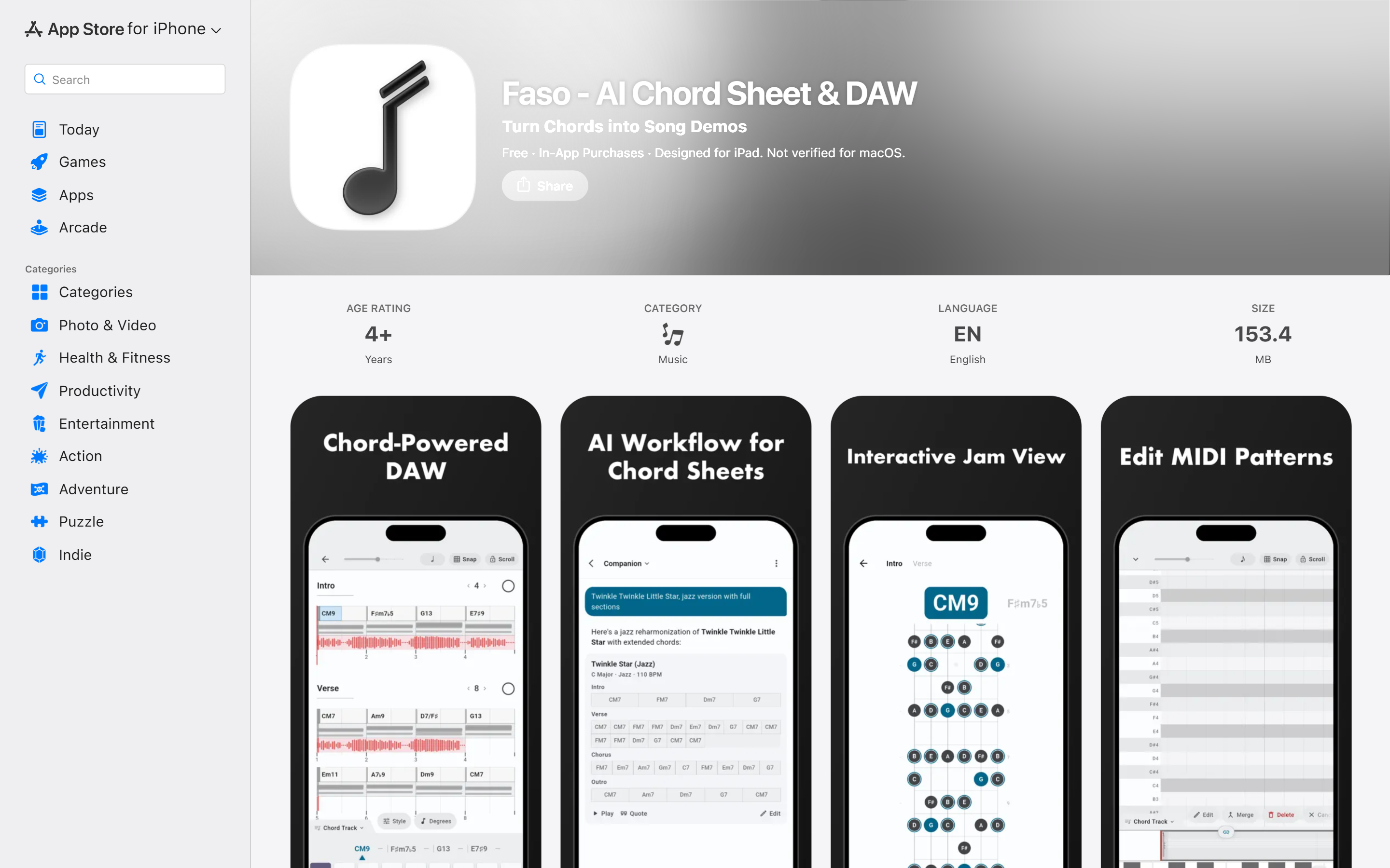 FASO App Store listing