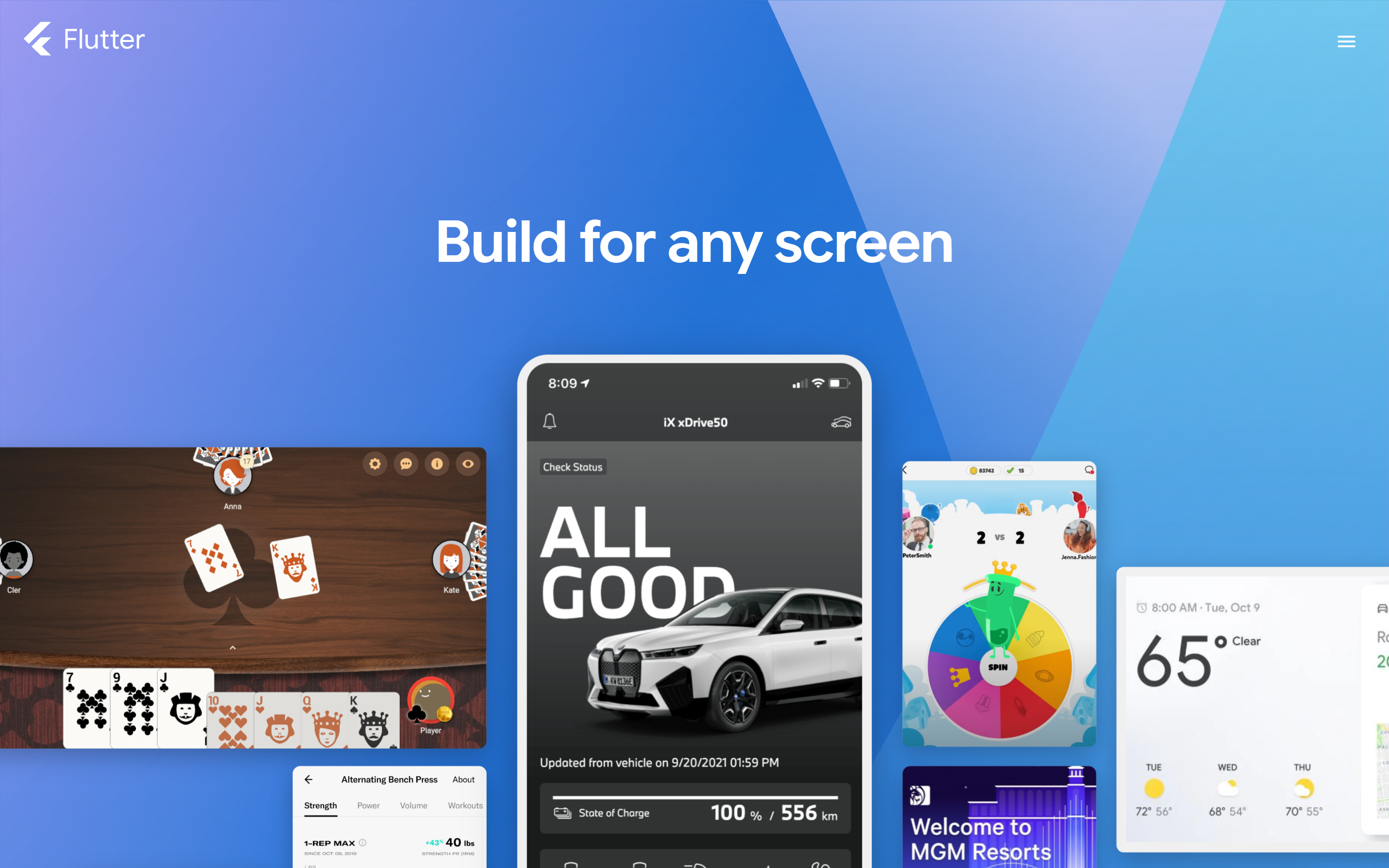 Flutter homepage