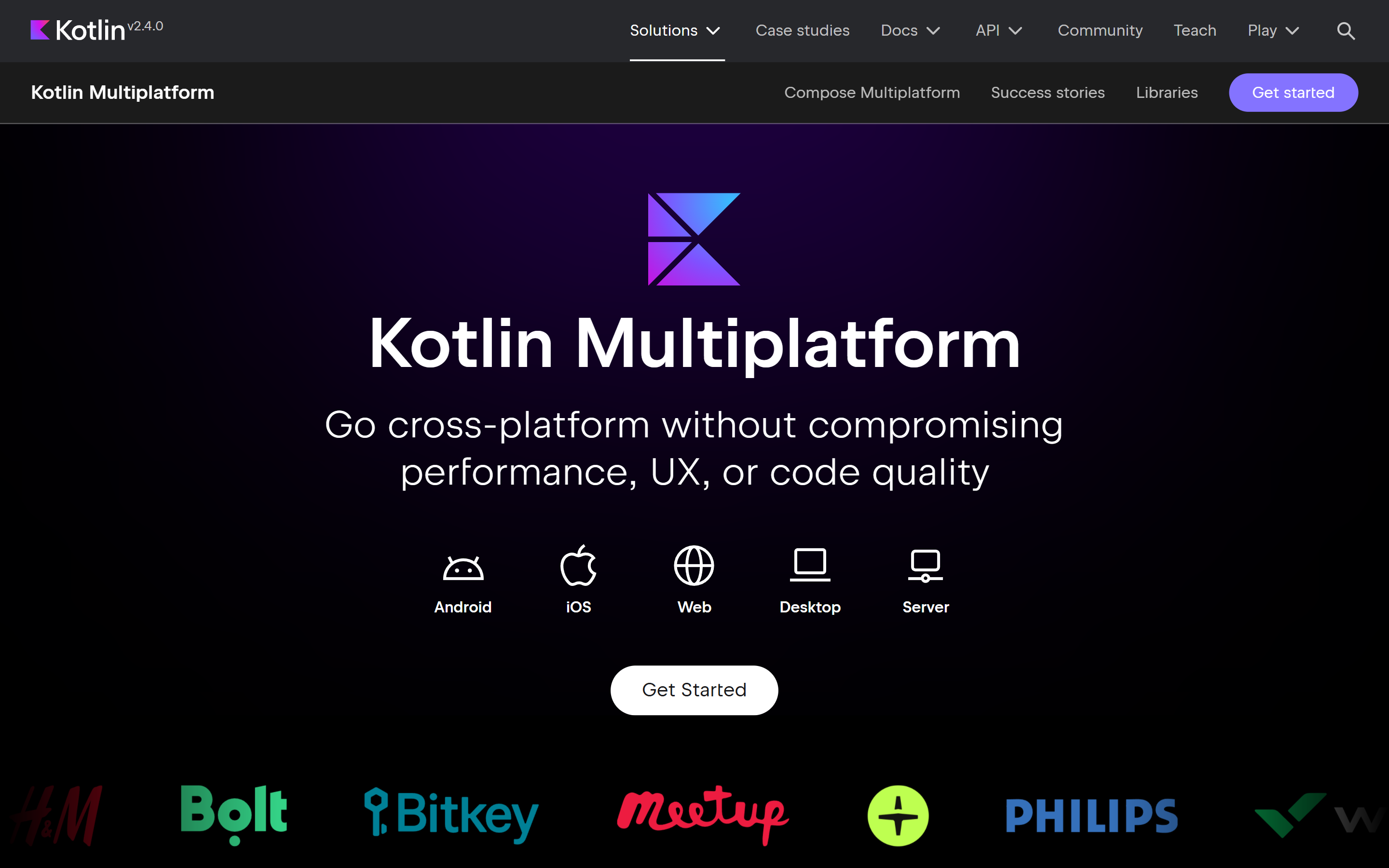 Kotlin Multiplatform homepage