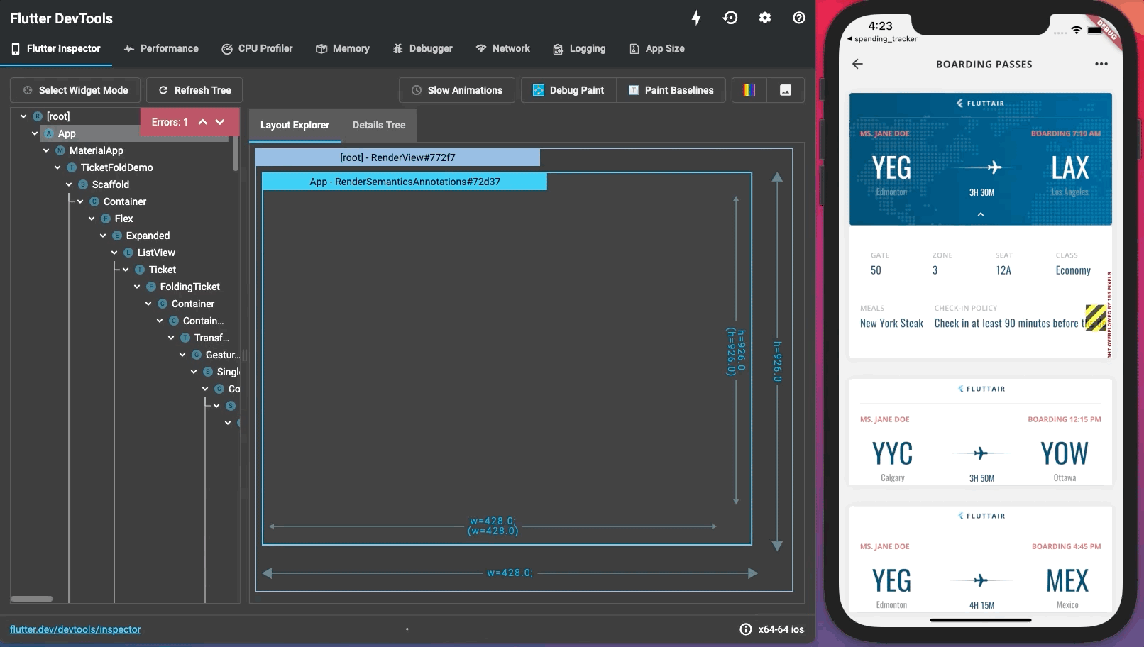Flutter Layout Explorer