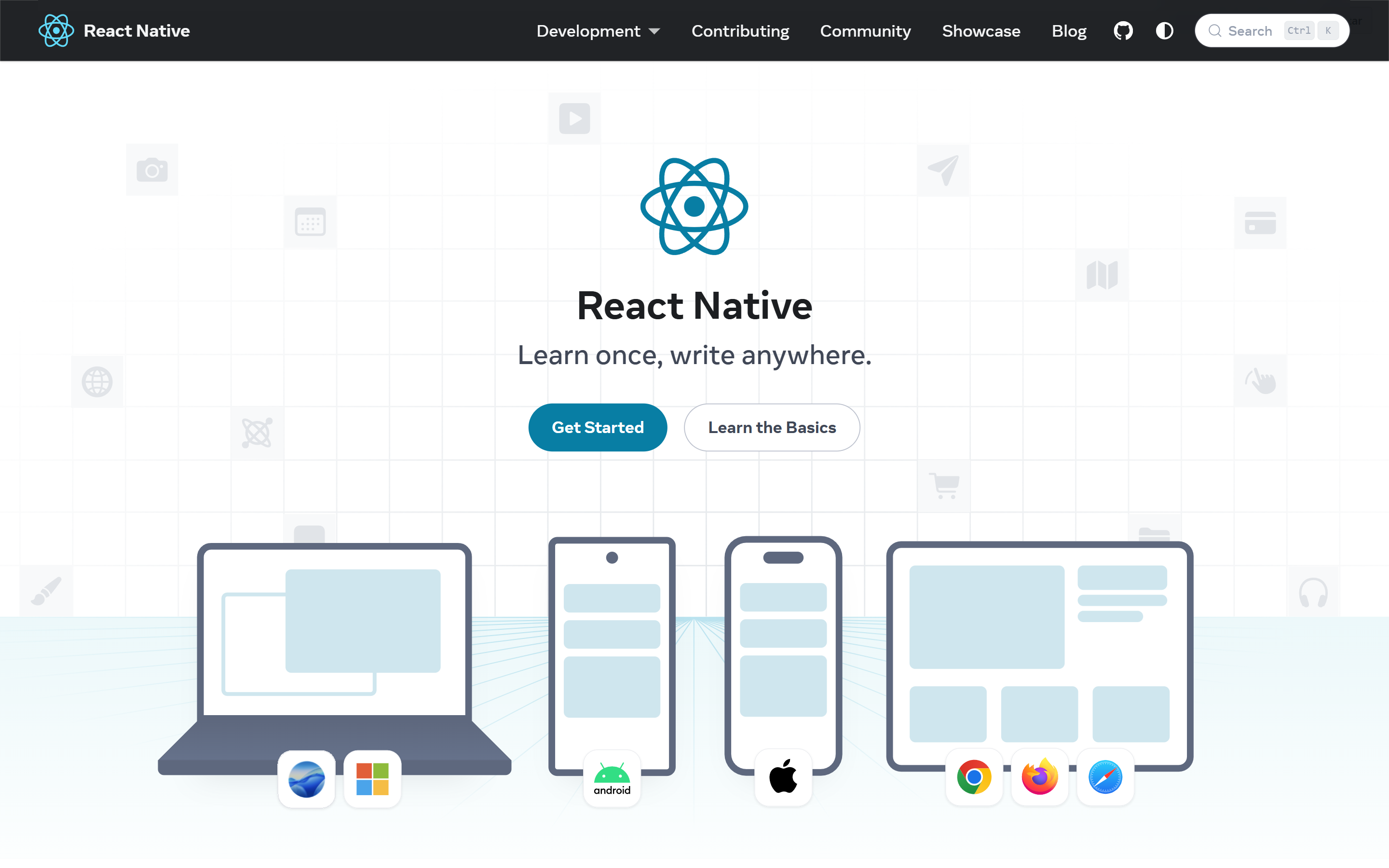 React Native homepage